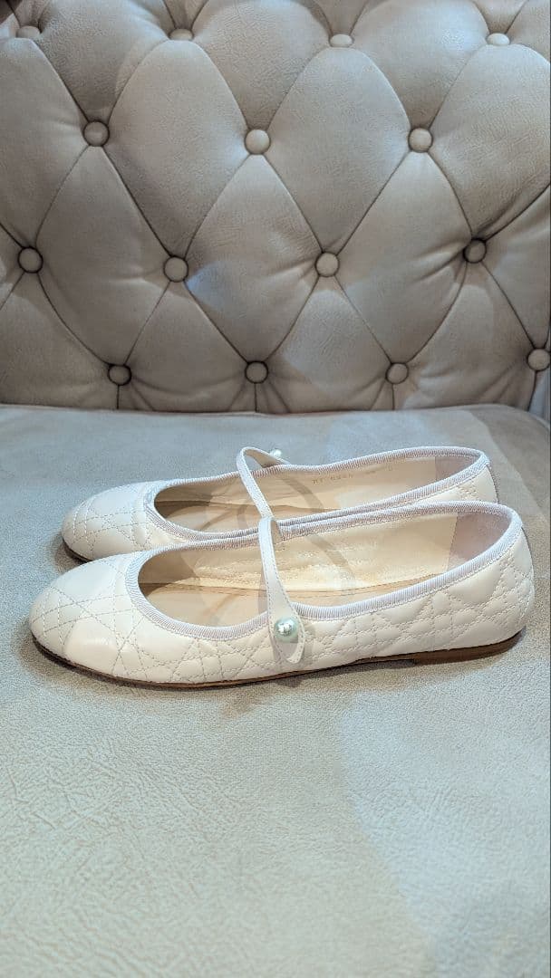 DIOR バレリーナ カナージュ キルティング フラットパンプス 38