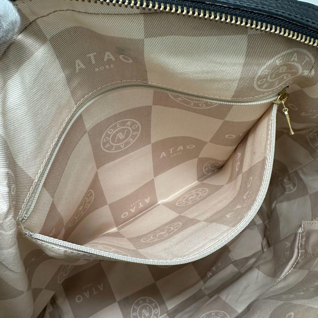 ちーちゃん様 ATAO アタオ ハンドバッグ アップル レザー ブラック