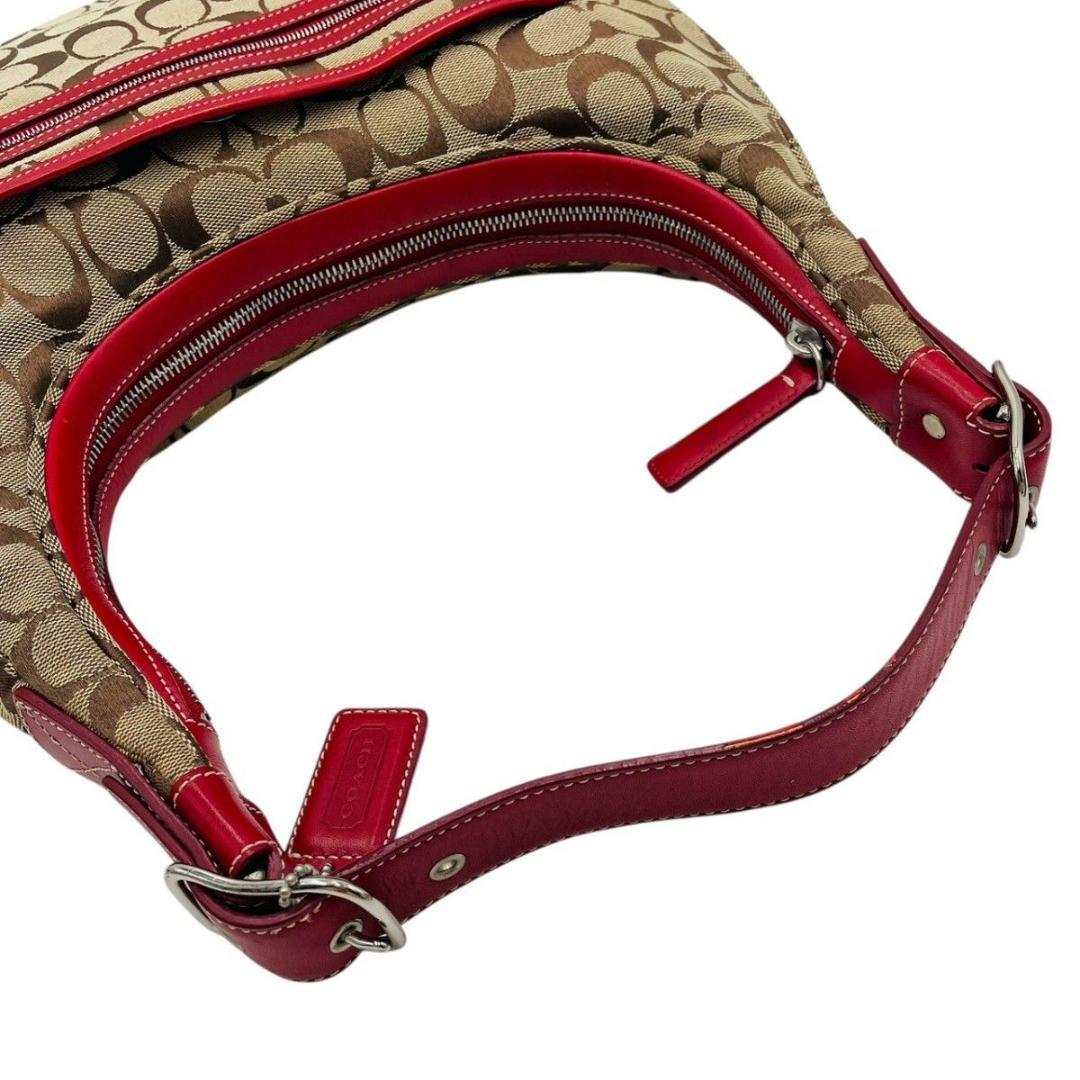 美品 コーチ ショルダーバッグ ワンショルダー キャンバス ブラウン 6070