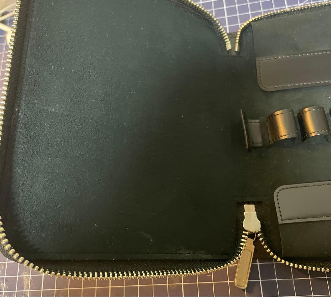 ROMEO/ロメオ クロコ型押し コレクション ペンケース 6本用 ブラック