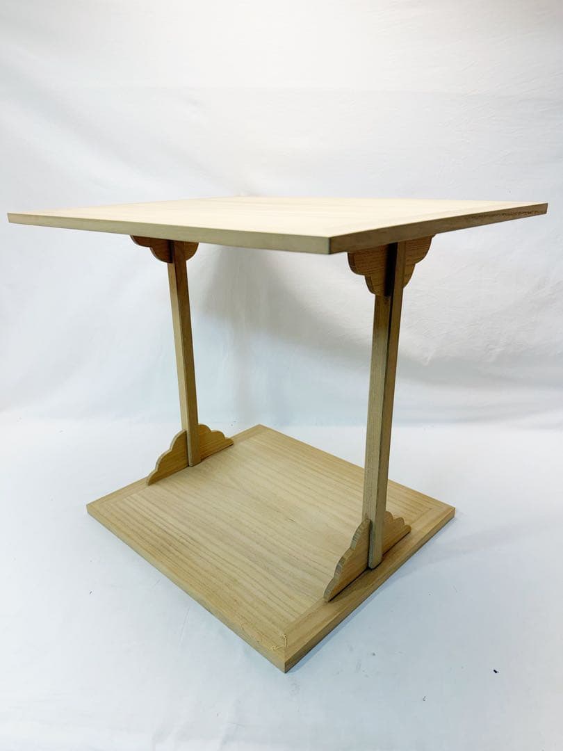 未使用 茶道具 桐木地 角棚 大四方棚 利休好写 組み立式 元箱