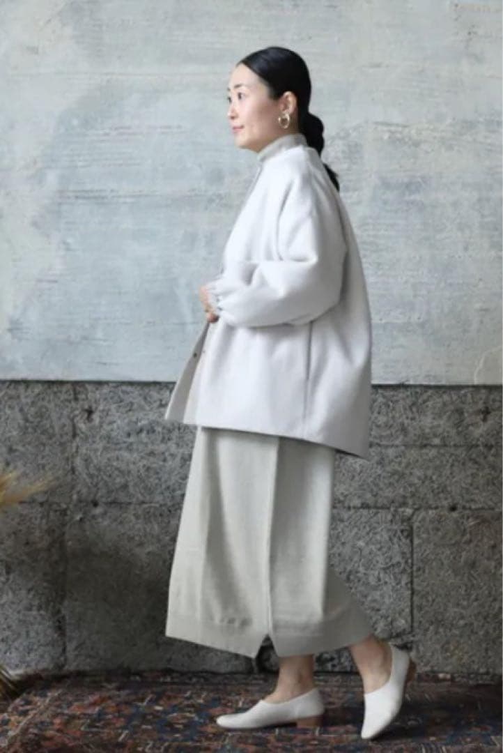 evam eva ウールパディングショートコート 1 ホワイト系 ジャケット