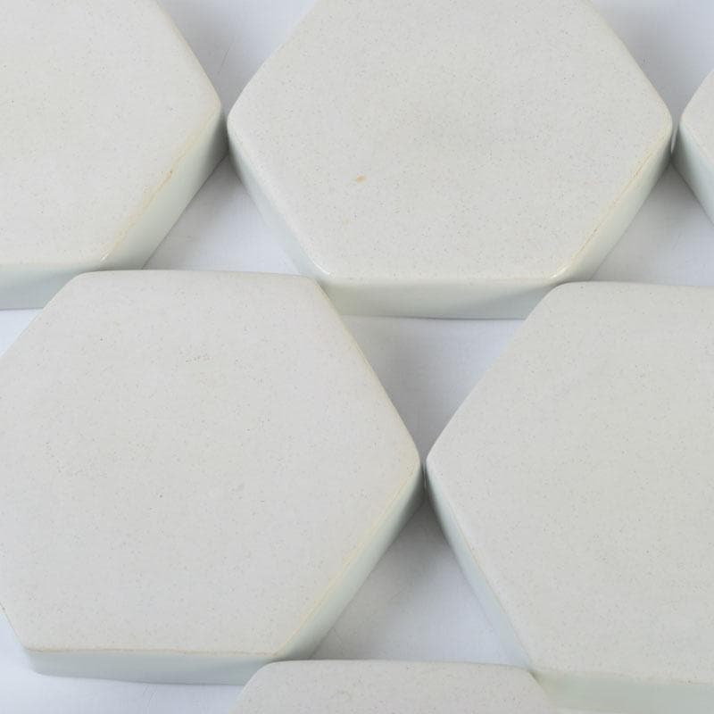 和食器　茶懐石　倶門窯　瀧田項一作　上絵六角皿揃　六客　共箱　M　9886