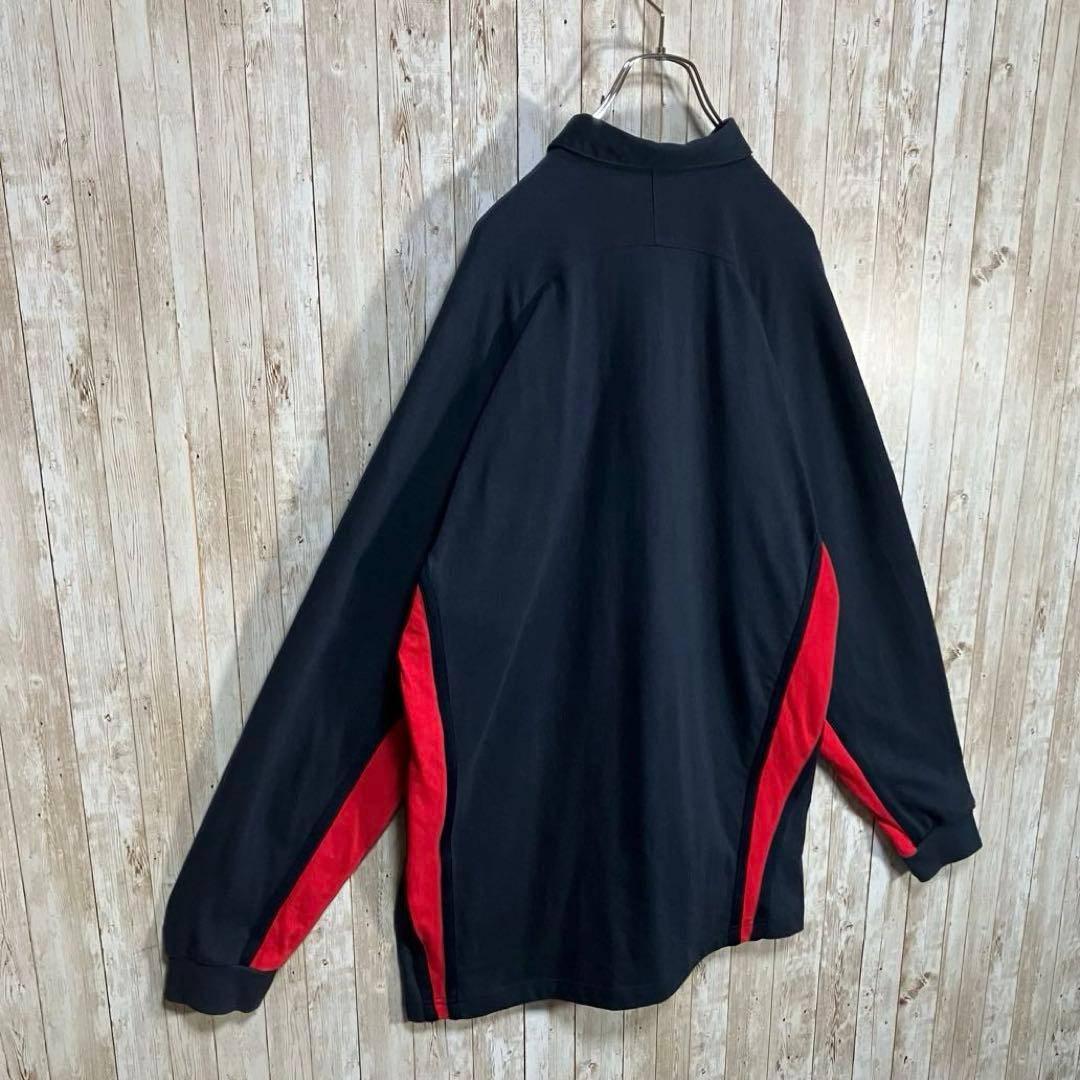 659【90s-00s】NIKE イングランド代表　ラガーシャツ　刺繍ロゴ　XL