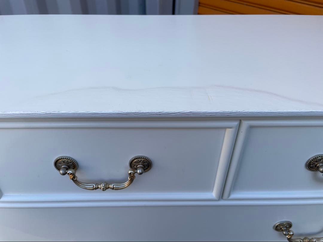 姫家具　アンティーク　欧米家具　ホワイト木製チェスト 6引き出し　猫脚