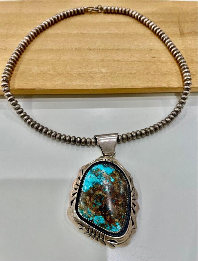 ナバホ族Danny Dale作ペンダント ターコイズ ネック