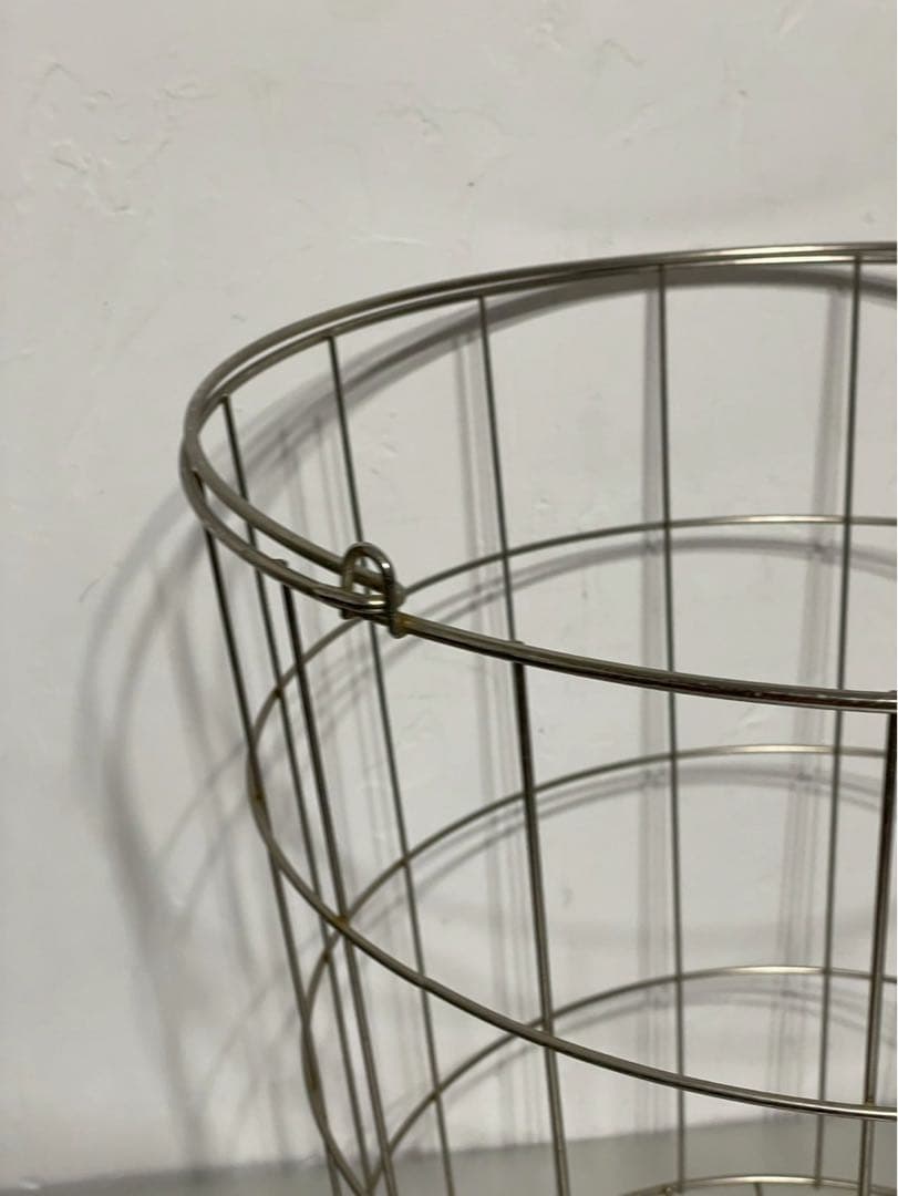 ワイヤーバスケット ランドリーバスケット 大容量 収納 金属製 円筒形2個セット