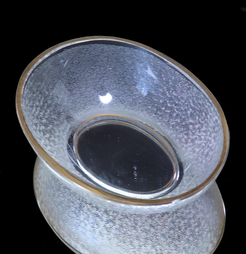 オールド・バカラ 珍品 春海商店特注 青海波文 金彩楕円浅皿 懐石料理具 小付