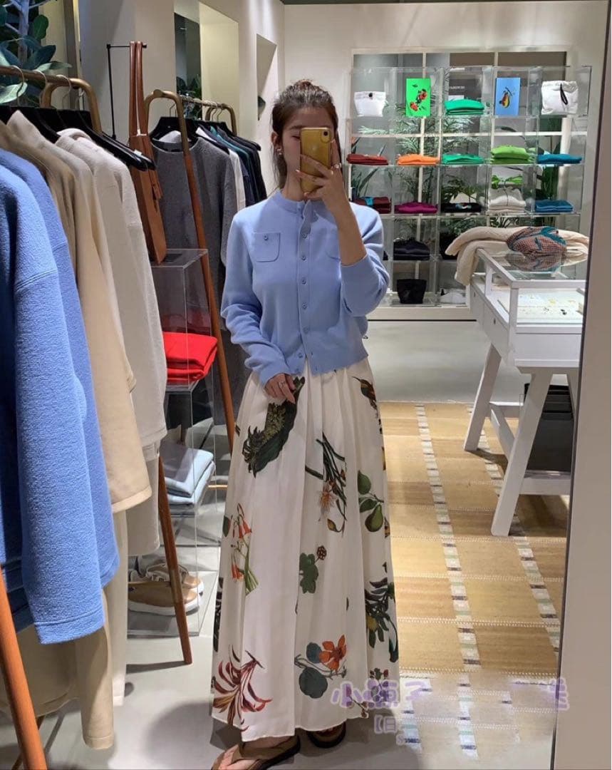 コットンカシミヤ クルーネックカーディガン63番 S 9号