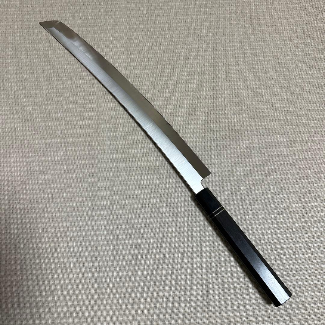 尺三　先丸　V金10号　本焼　包丁　和包丁　黒檀　柳刃　刺身　鬼反り