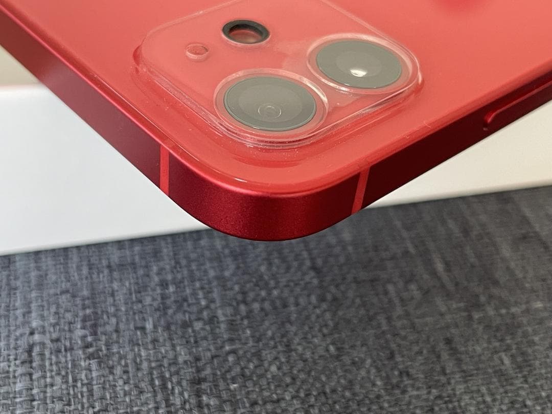 【美品】iPhone12 64GB レッド SIMフリー レザーケース付き