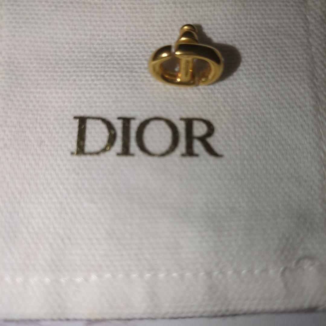 Dior ゴールド 片耳　ピアス　Navy スタッド