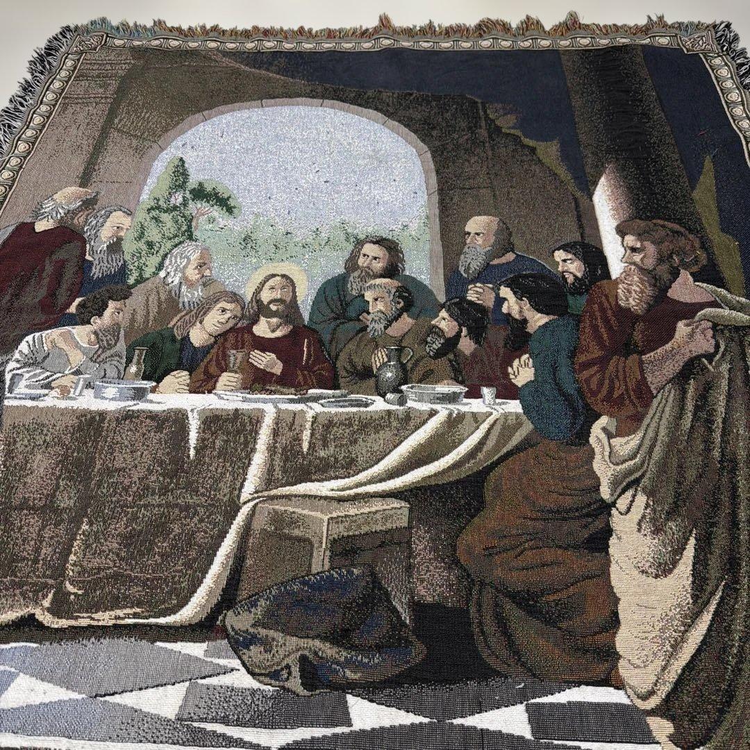 最後の晩餐　マルチカバー　ソファカバー　ヴィンテージラグ　165x128