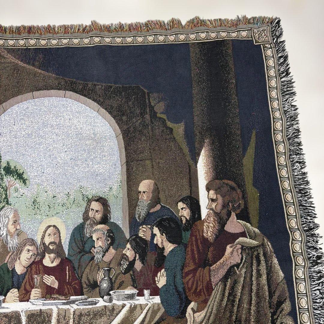 最後の晩餐　マルチカバー　ソファカバー　ヴィンテージラグ　165x128