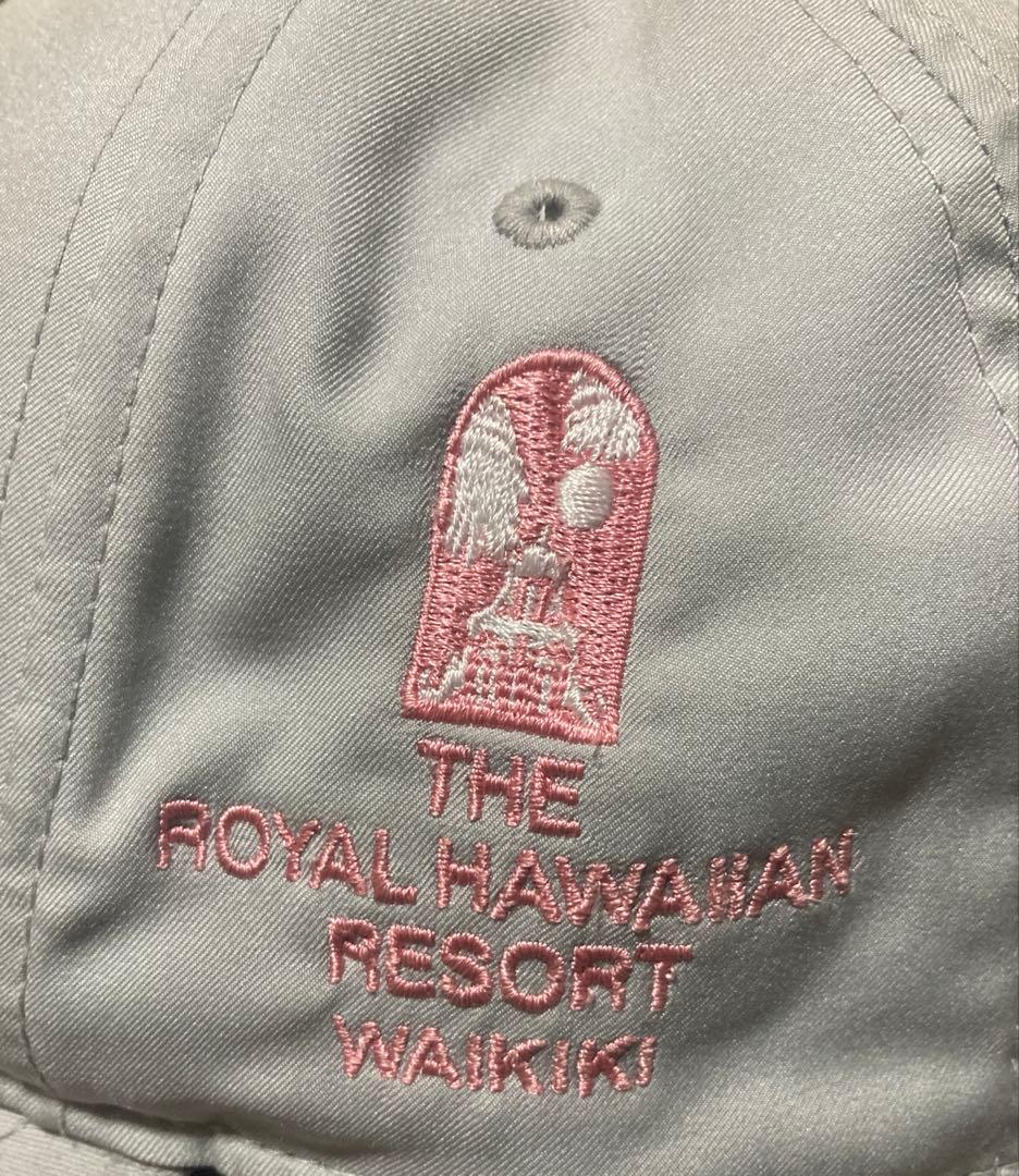 ロイヤルハワイアン限定　ナイキキャップ　グレー　ピンク刺繍