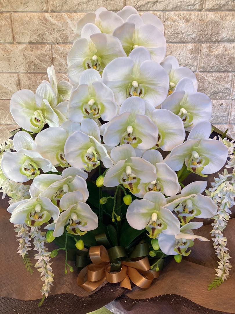 光触媒　人工観葉植物　ウォールグリーン　フェイクグリーン　リアル胡蝶蘭7848