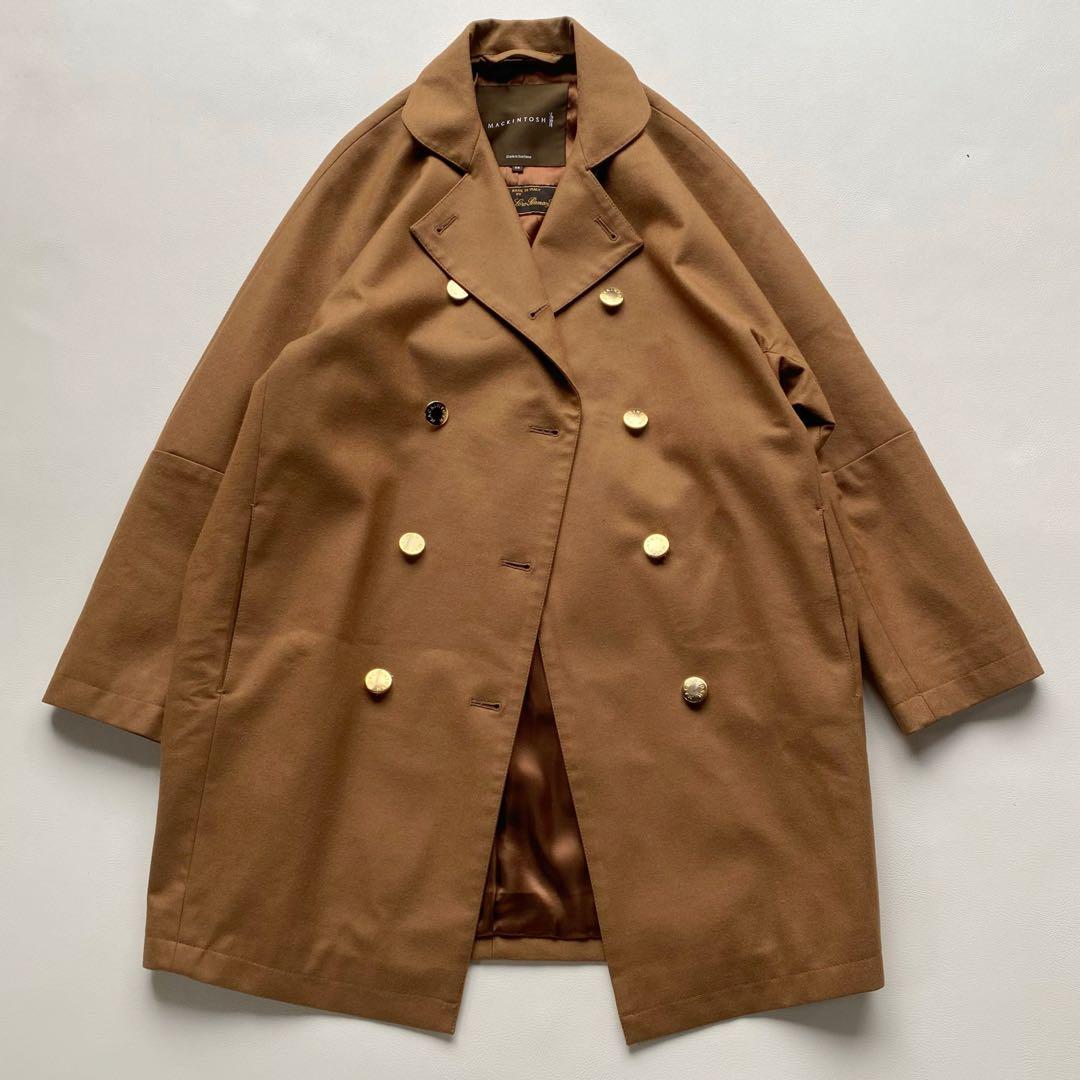 【英国製/金ボタン】マッキントッシュ ウール ダブルコート 34 キャメル