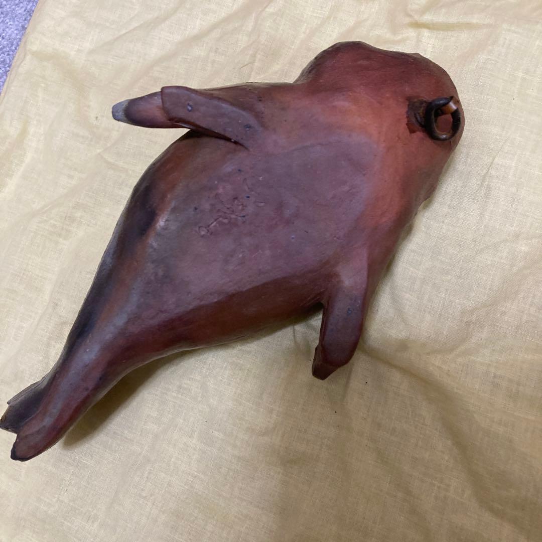 【共箱付】一壺作 黄瀬戸 虎魚（おこぜ） 掛役 置物 陶器 骨董品