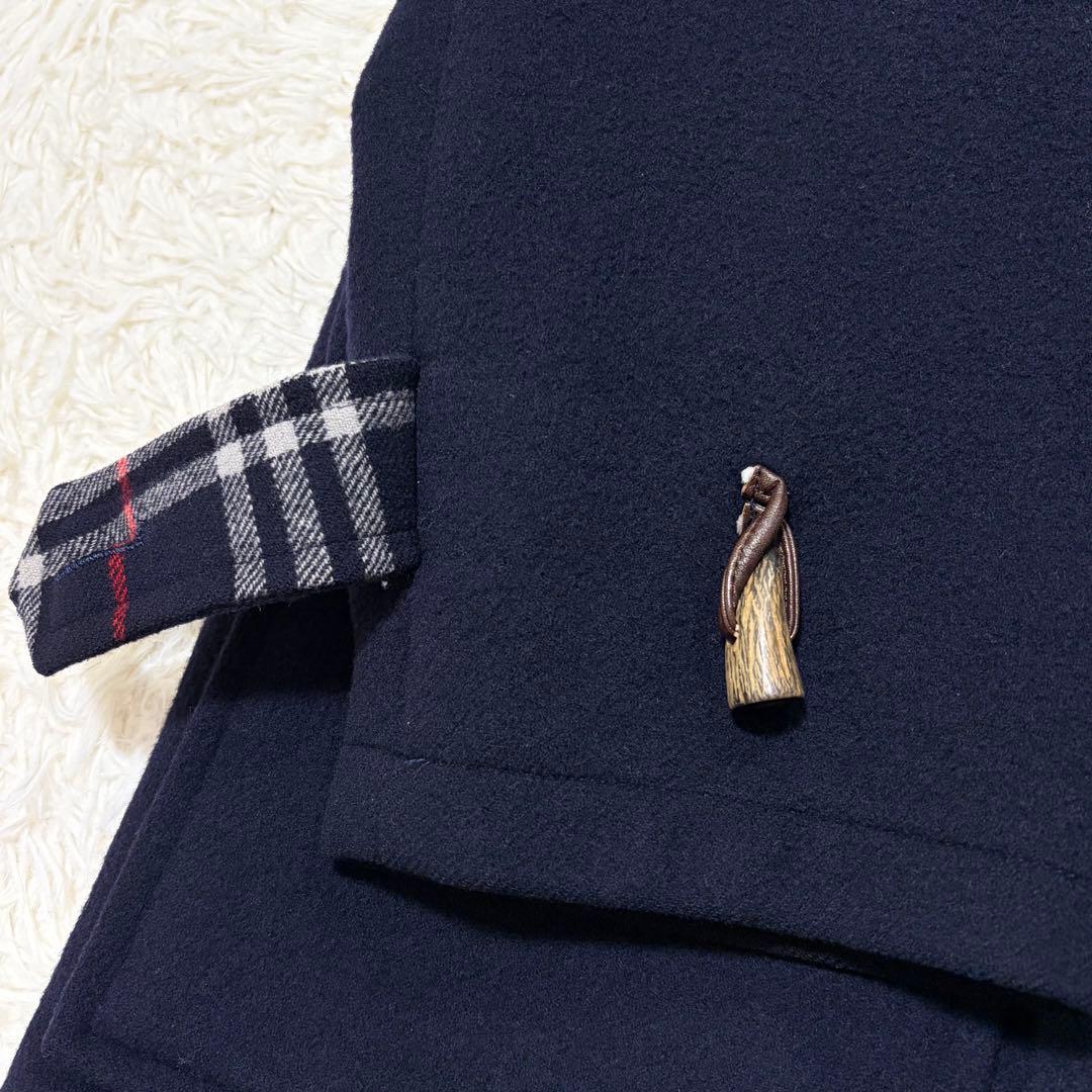 カシミヤ混✨BURBERRY バーバリー　ダッフルコート　ネイビーフリーサイズ