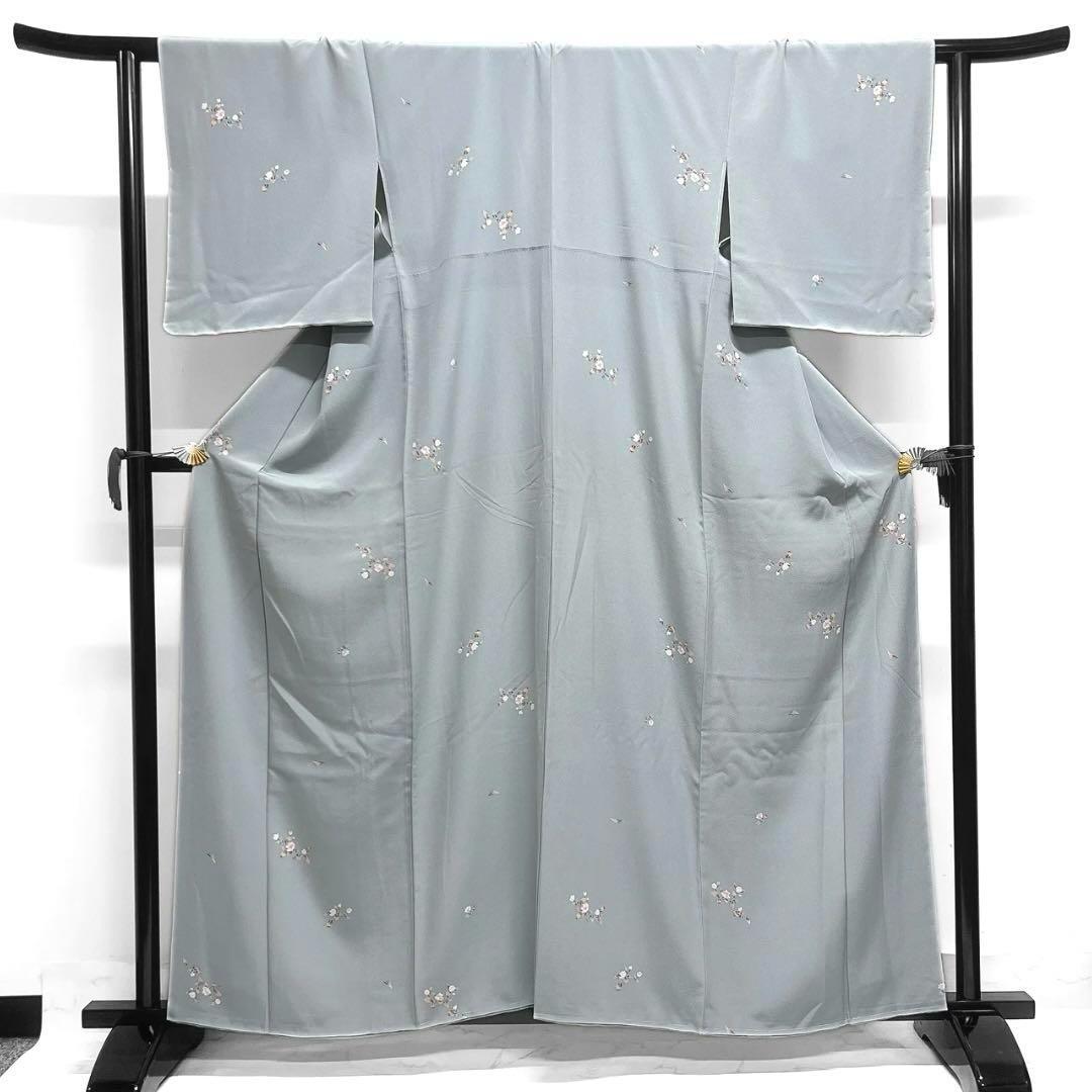 未着用　小紋　桜　蕾　リーフ　着物　112a d