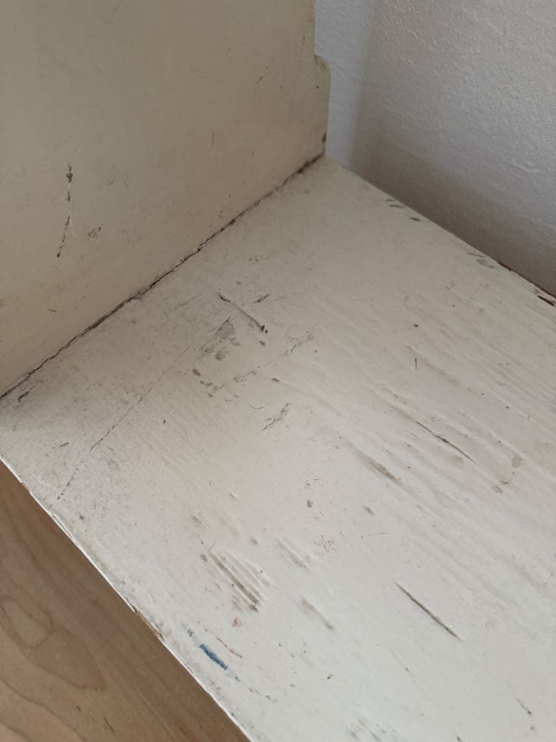 【英国直輸入】アンティーク ホワイト木製シェルフ