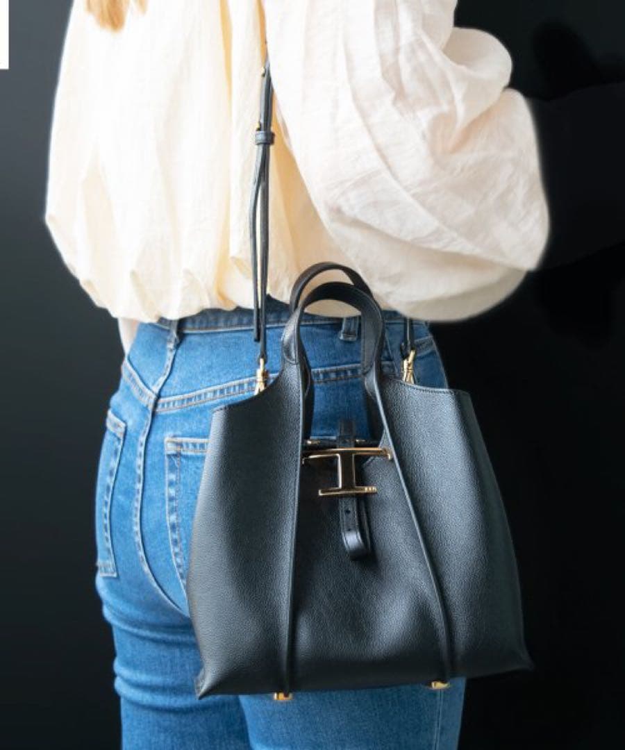 トッズ TOD'S タイムレス ミニ ショッピングバッグ ショルダー ブラック