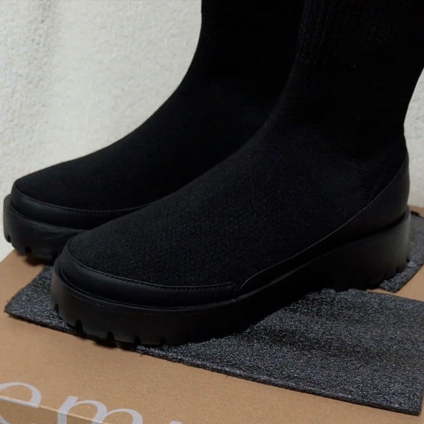 emmi ブラック eco ニットブーツ　24.5
