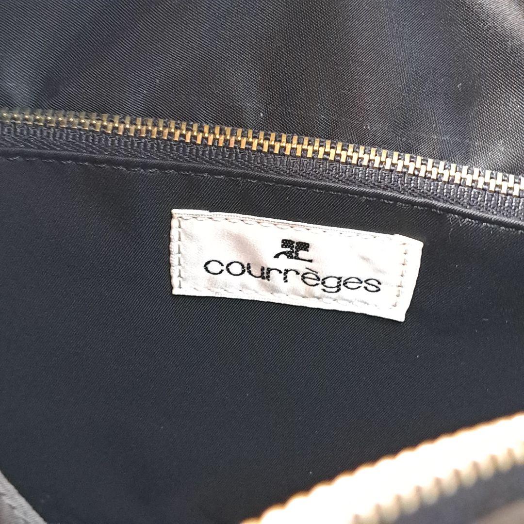 希少　クレージュ　レザー　ショルダーバッグ　BIGロゴ　型押し　ヴィンテージ