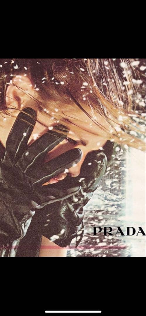 プラダ レザーナイロングローブ ブラック サイズ7.5