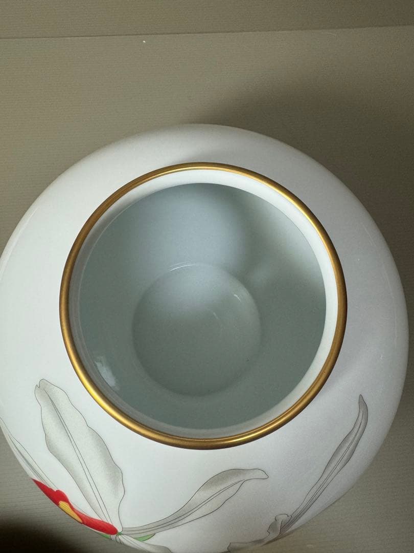 2151 香蘭社　カトレア　花瓶　金彩　未使用
