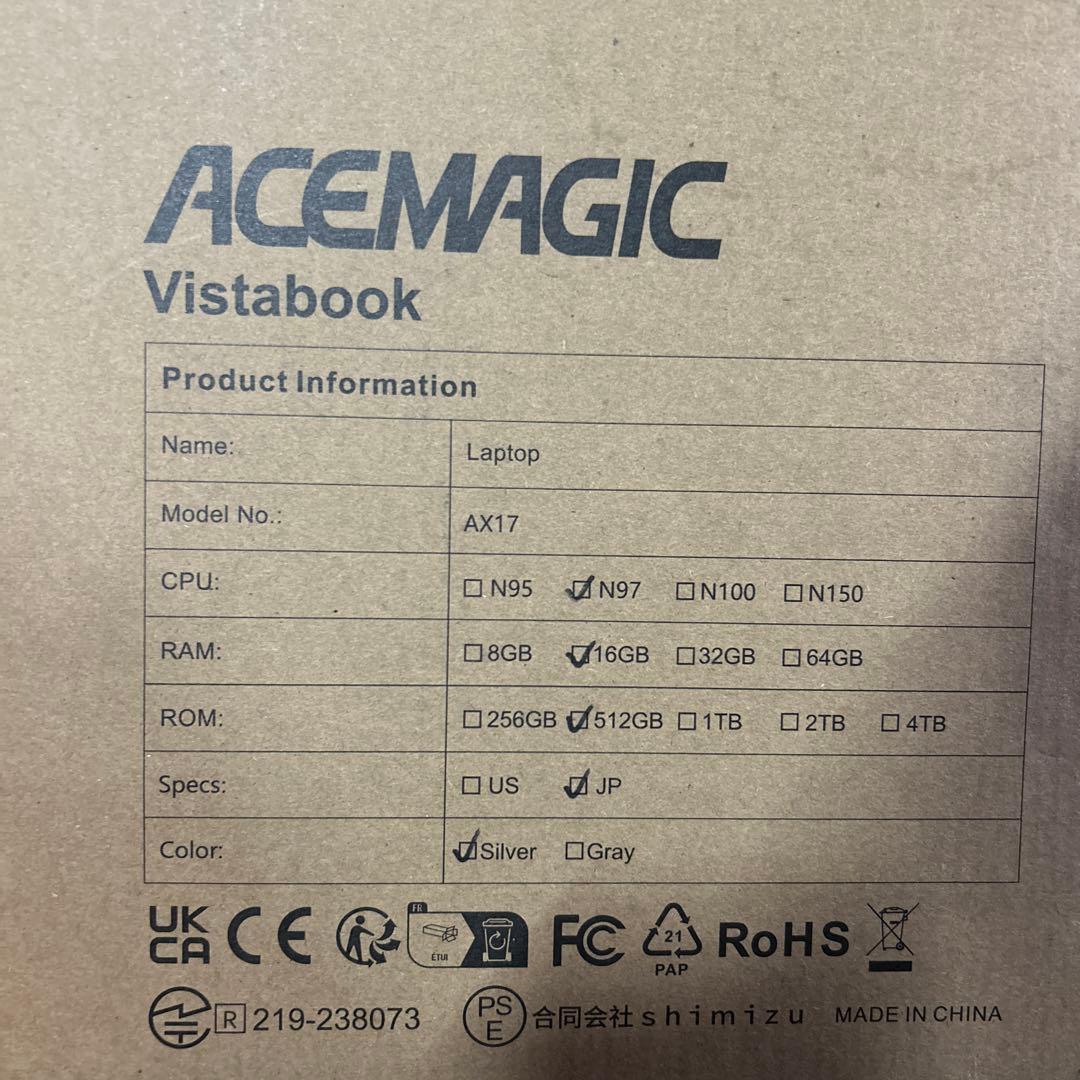 ACEMAGIC ノートパソコン N97 16GB/512GB