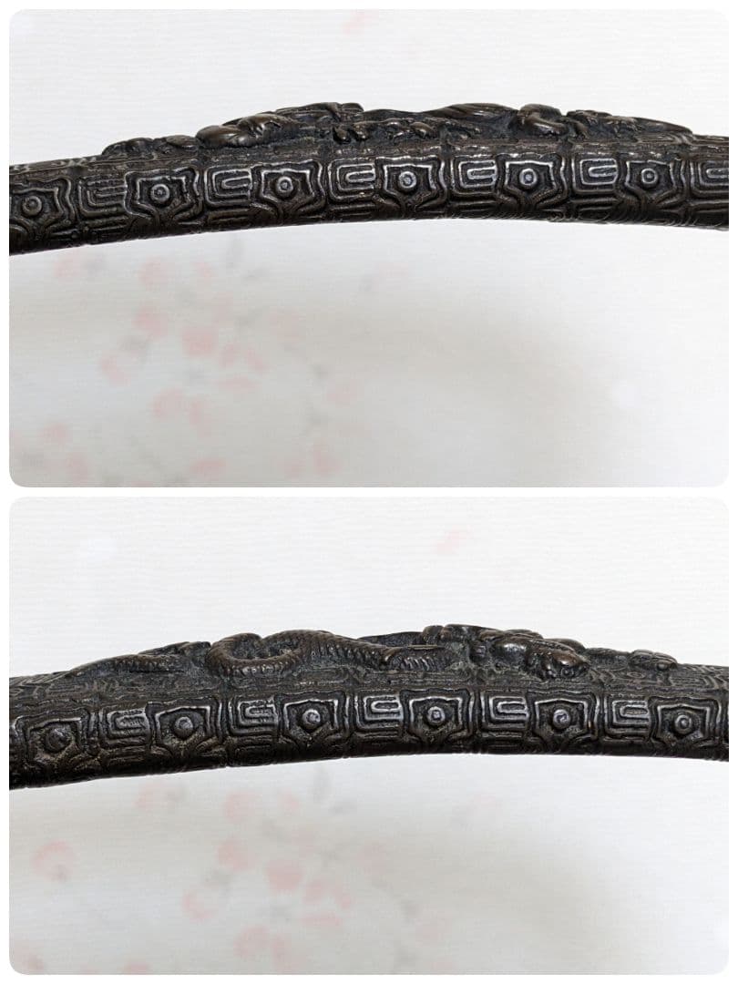 ⭐ 福壽双鶴龍紋様！香炉 銅器 明治時代 手炉 唐物 唐銅 香道具 骨董品レア物