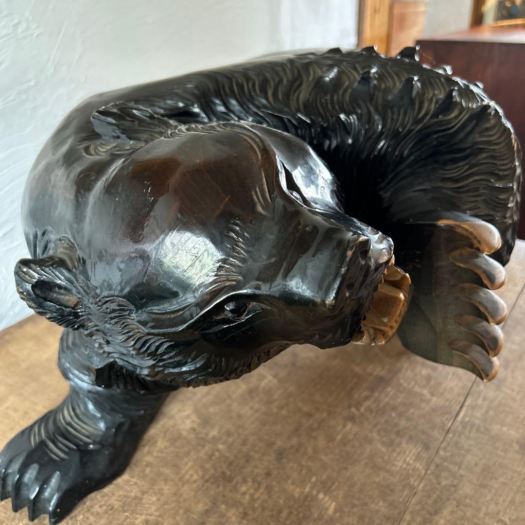 大迫力　木彫りの熊　全長約56cm