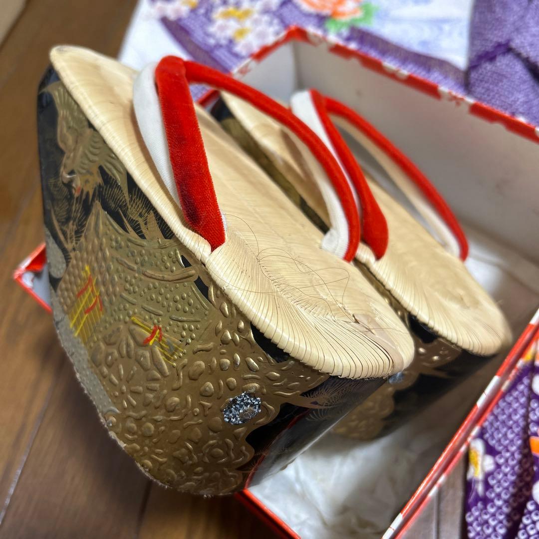 七五三 7歳着物セット 紫色絞り花柄