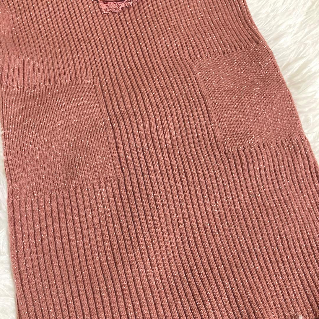 ［美品］エポカ　レッキスファー付きアンサンブル　サイズ40 ピンクラメ