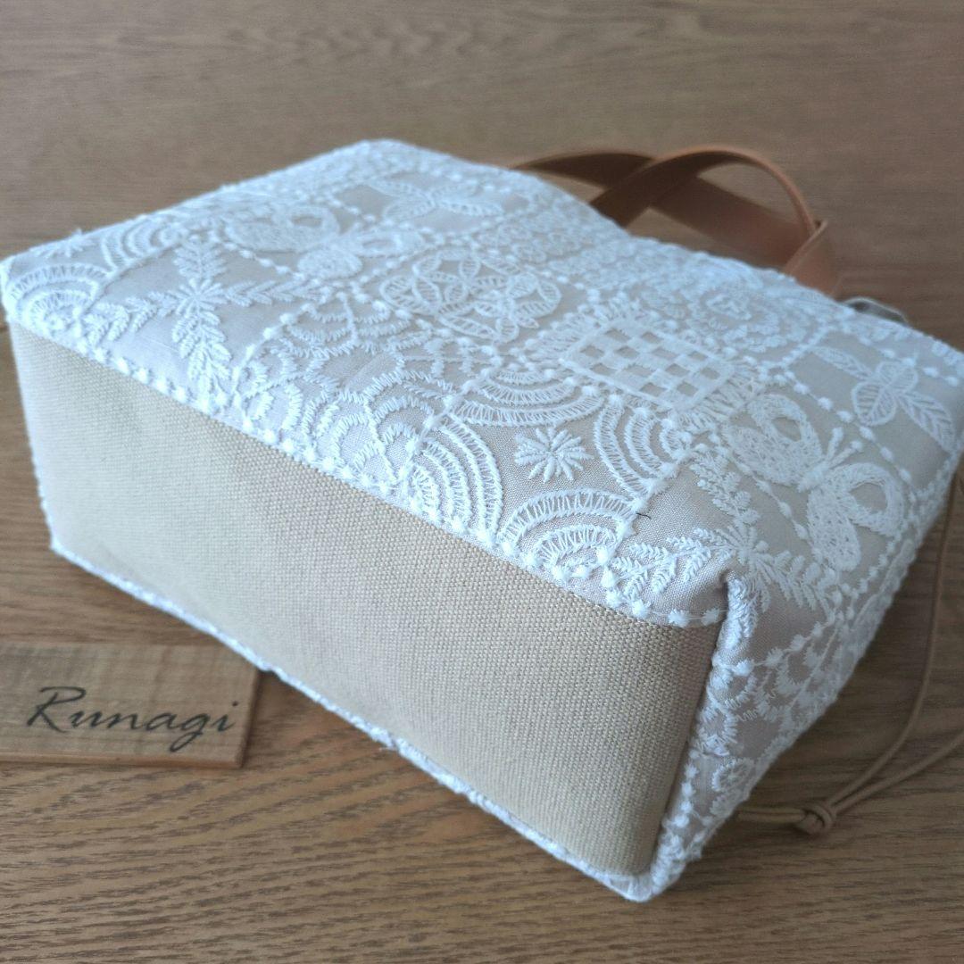 【1560】あおりポケットの巾着バッグ＊ミナペルホネン