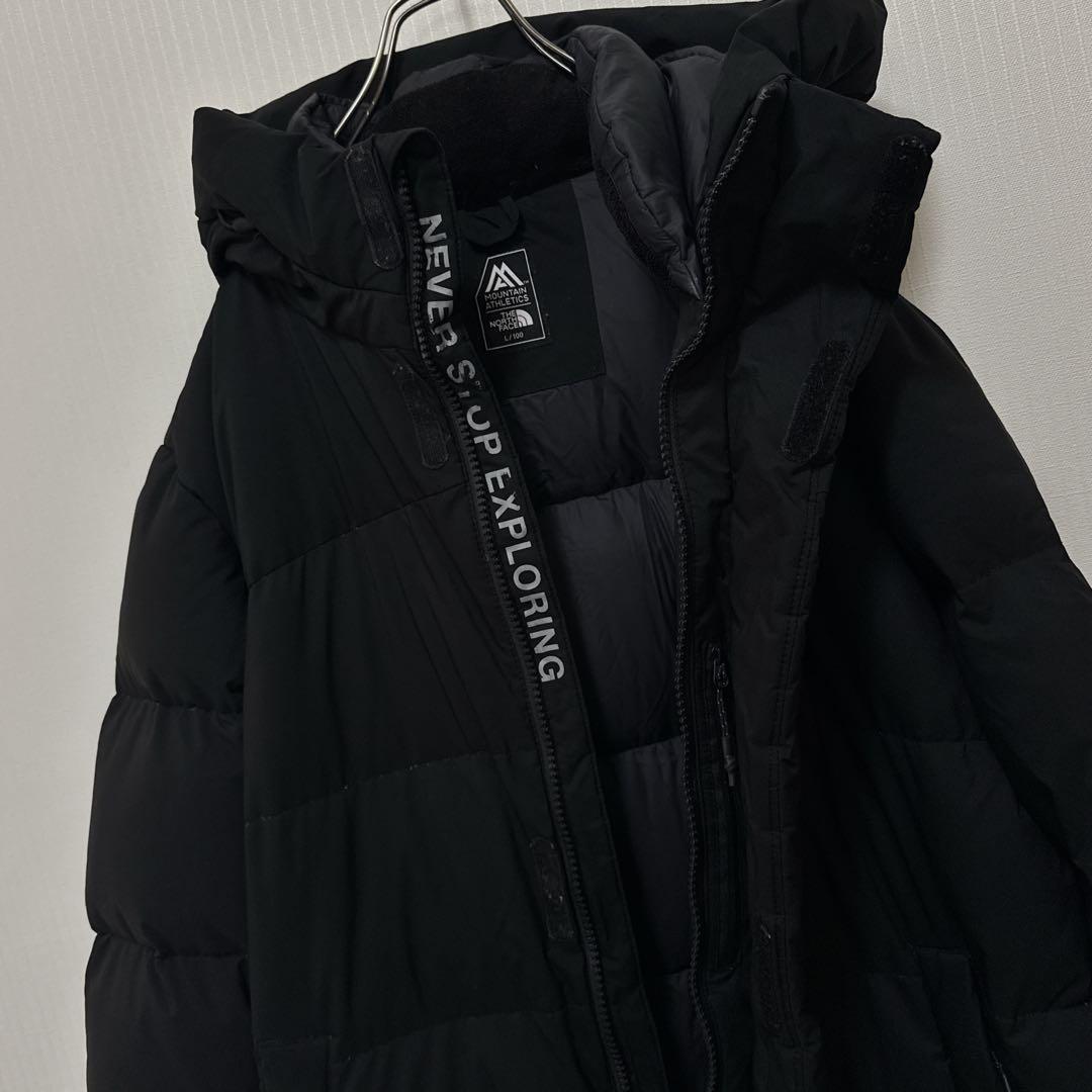 【美品&刺繍ロゴ】ノースフェイス　ダウンコートジャケット　黒　メンズＬ