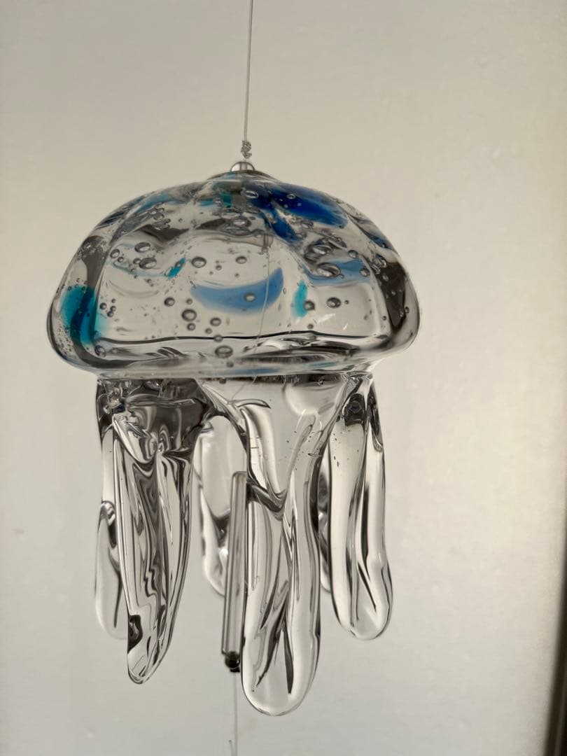 【新品】タクグラス TAKU GLASS 弥彦クラフト　クラゲ風鈴　クリアブルー