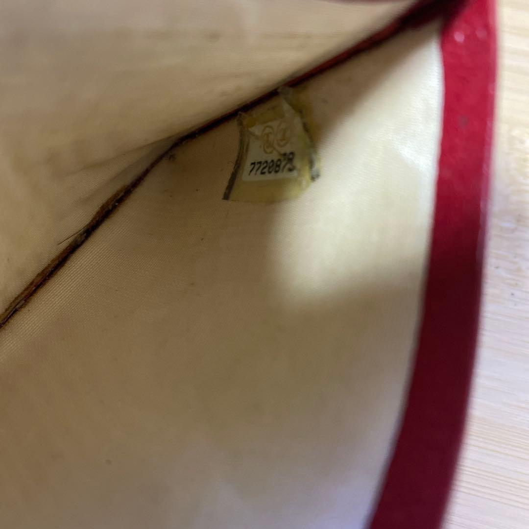 CHANEL レザー 名刺入れ レッド