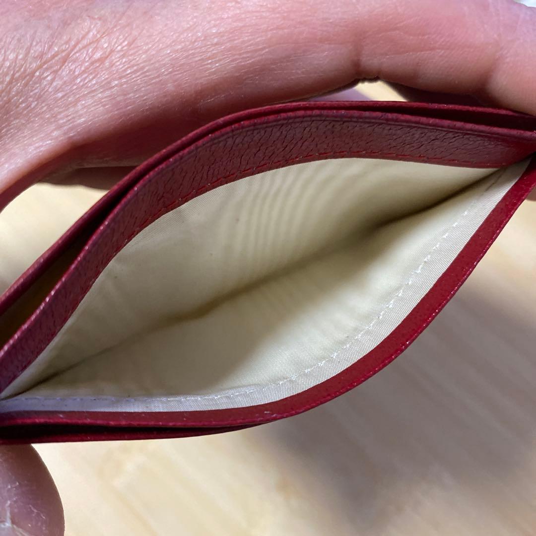 CHANEL レザー 名刺入れ レッド