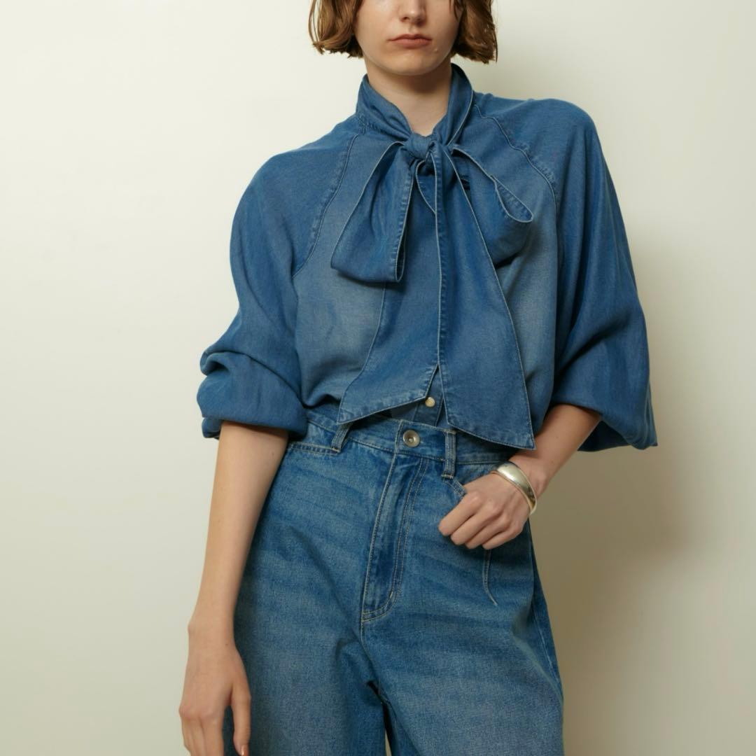 アルアバイル　完売商品　今季　デニムボウタイブラウス