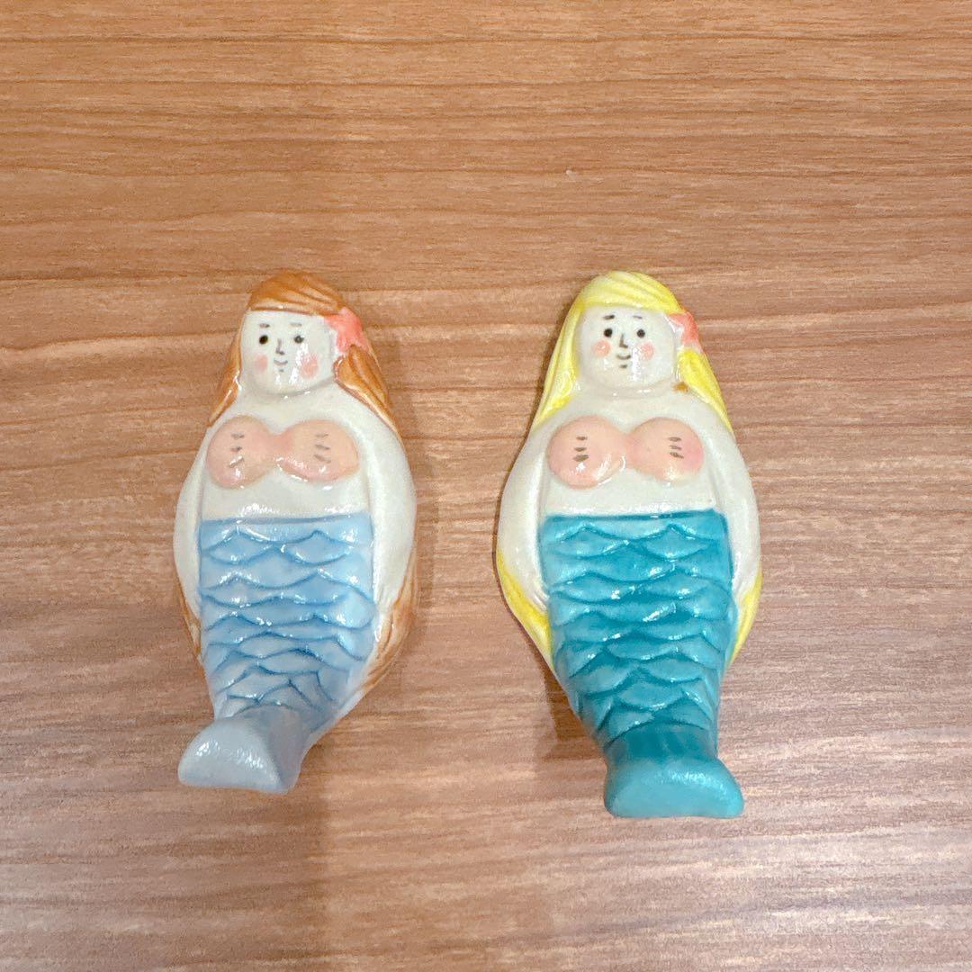 五月女京子さん　人魚と相撲取り　箸置き4個セット