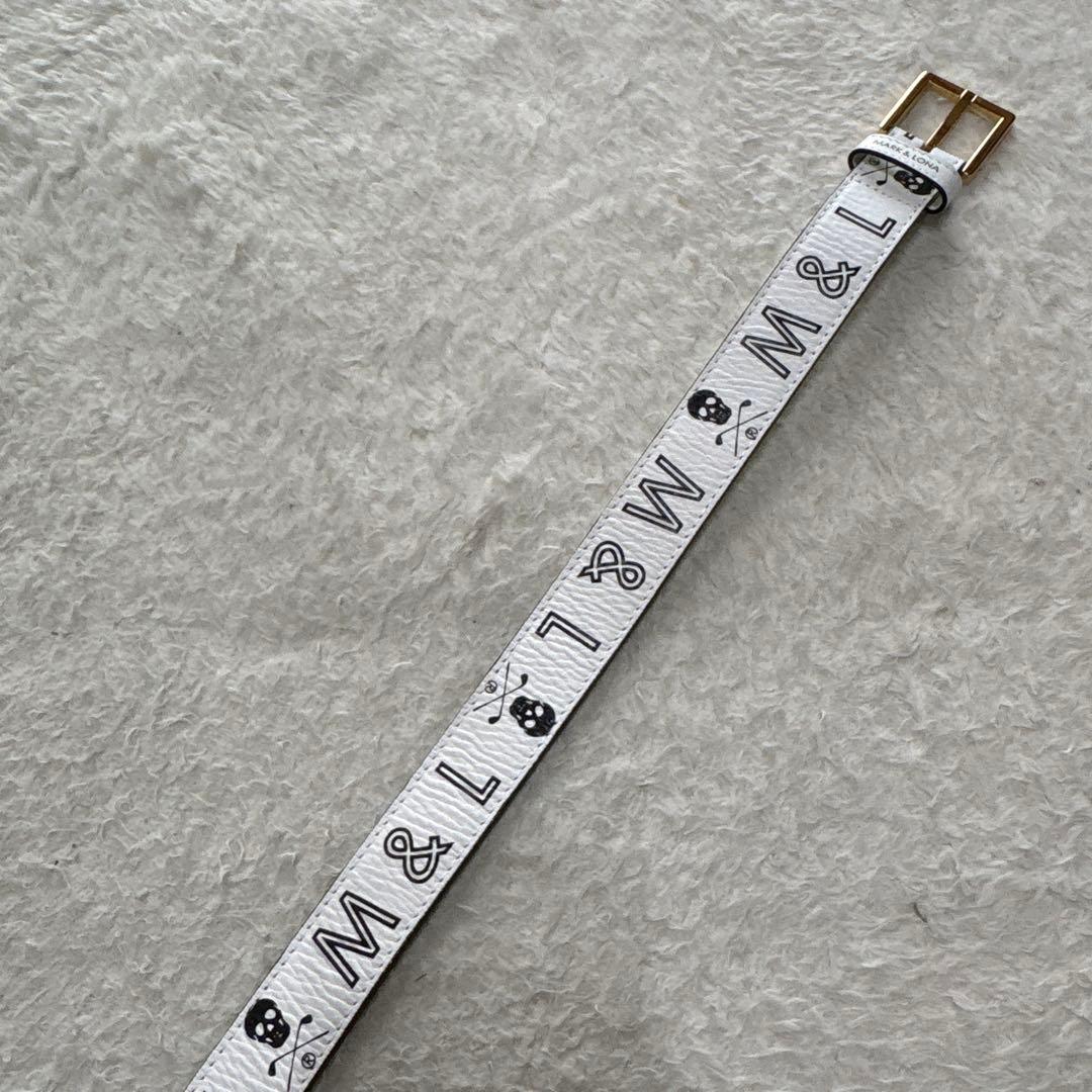 MARK&LONA マークアンドロナ　レザーロゴベルト　スカルロゴ　日本製