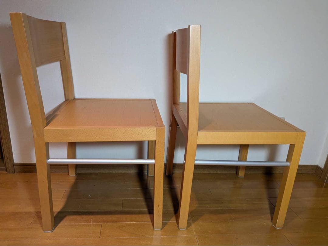 ■送料込■無印 ダイニングチェア ブナ材 木製イス 椅子 廃盤品 2脚セット