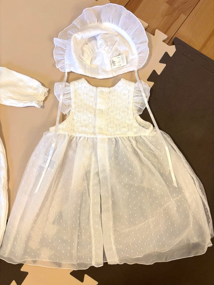 ミキハウスベビードレス通年用3点セット美品