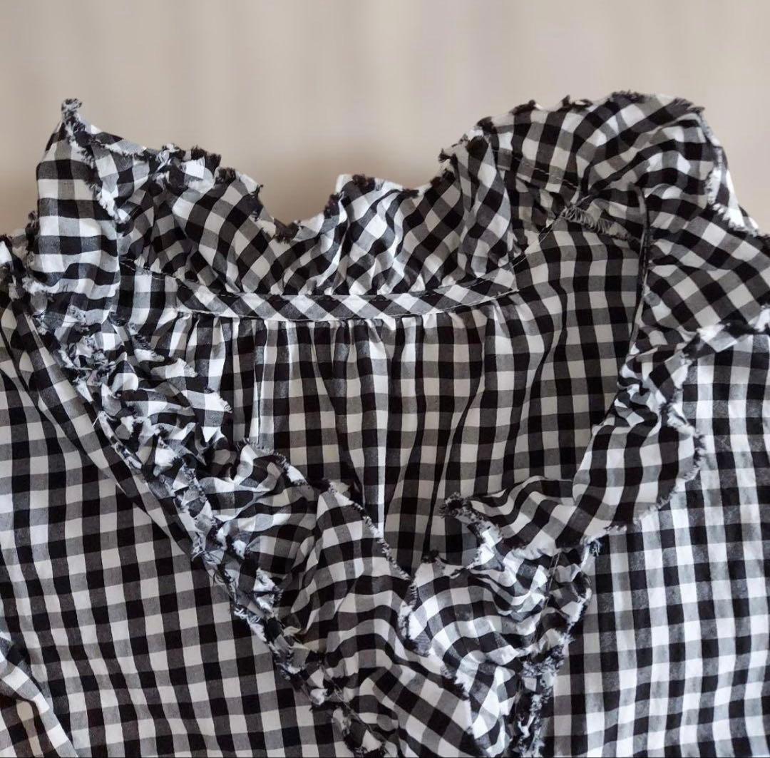 journal standard luxe ギンガム　ブラウス ブラック