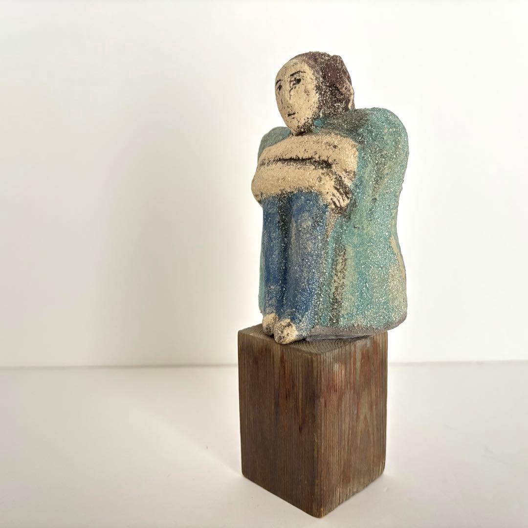 【1点もの】リサラーソン 座っている女性の彫刻 16cm 2000年