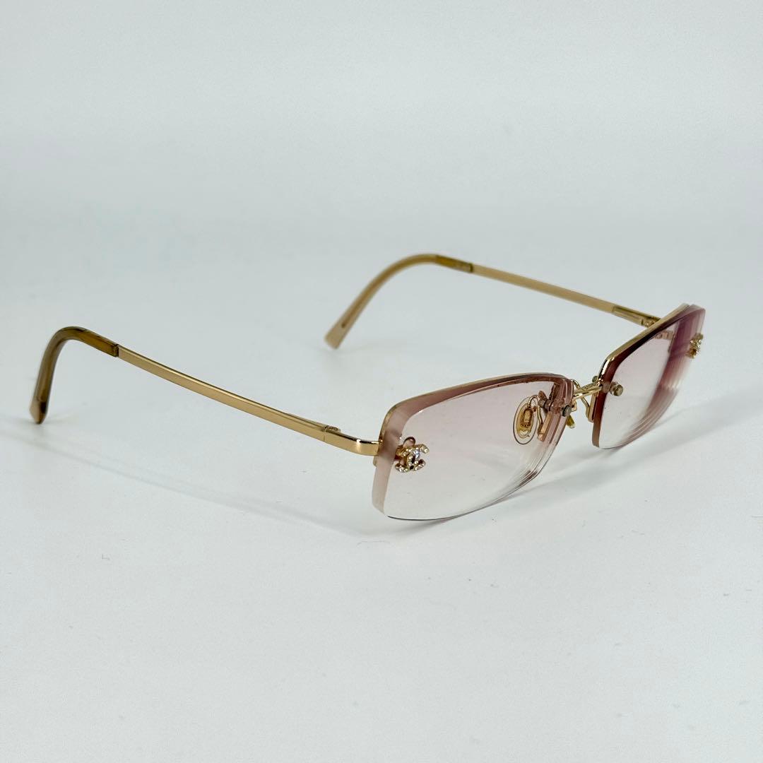 CHANEL サングラス 4093-B リムレス y2k メガネ ゴールド