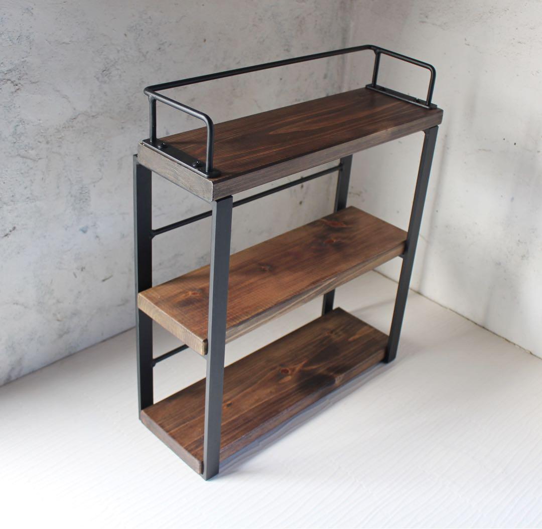 アイアン３段コンパクトスパイスラック・調味料棚