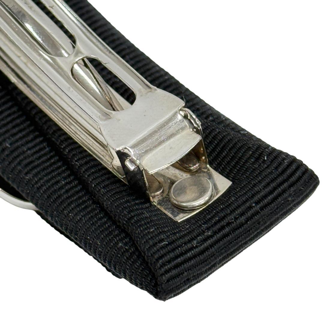 美品 フェラガモ バレッタ ヴァラ リボン シルバー ヘアアクセサリー 髪留め